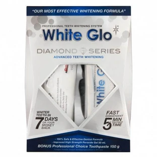 White Glo Diamond Series-behandelingsset, 50 ml + White Glo Professional Choice Tandpasta, 100 ml, Barros Laboratories