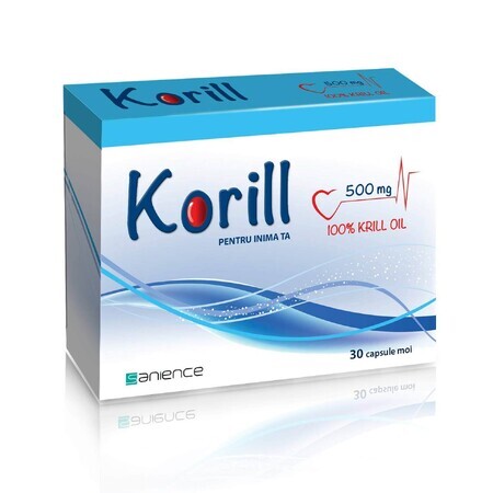 Korill pure krill olie 500 mg, 30 capsules, Sanience