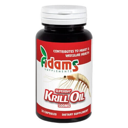 Aceite de Krill 500 mg, 30 comprimidos, Adams Vision