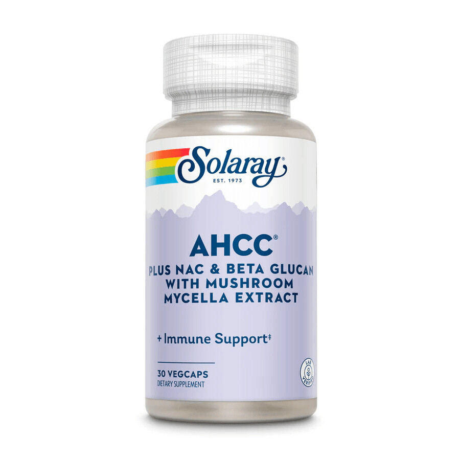 AHCC plus NAC & Beta Glucan Solaray, 30 comprimés, Secom