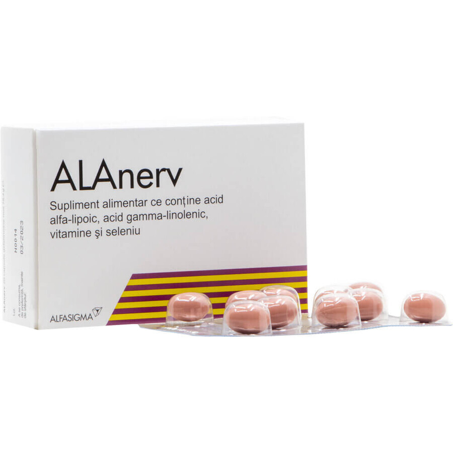 Alanerv, voedingssupplement voor zenuwstelsel, 20 softgels, Alfasigma