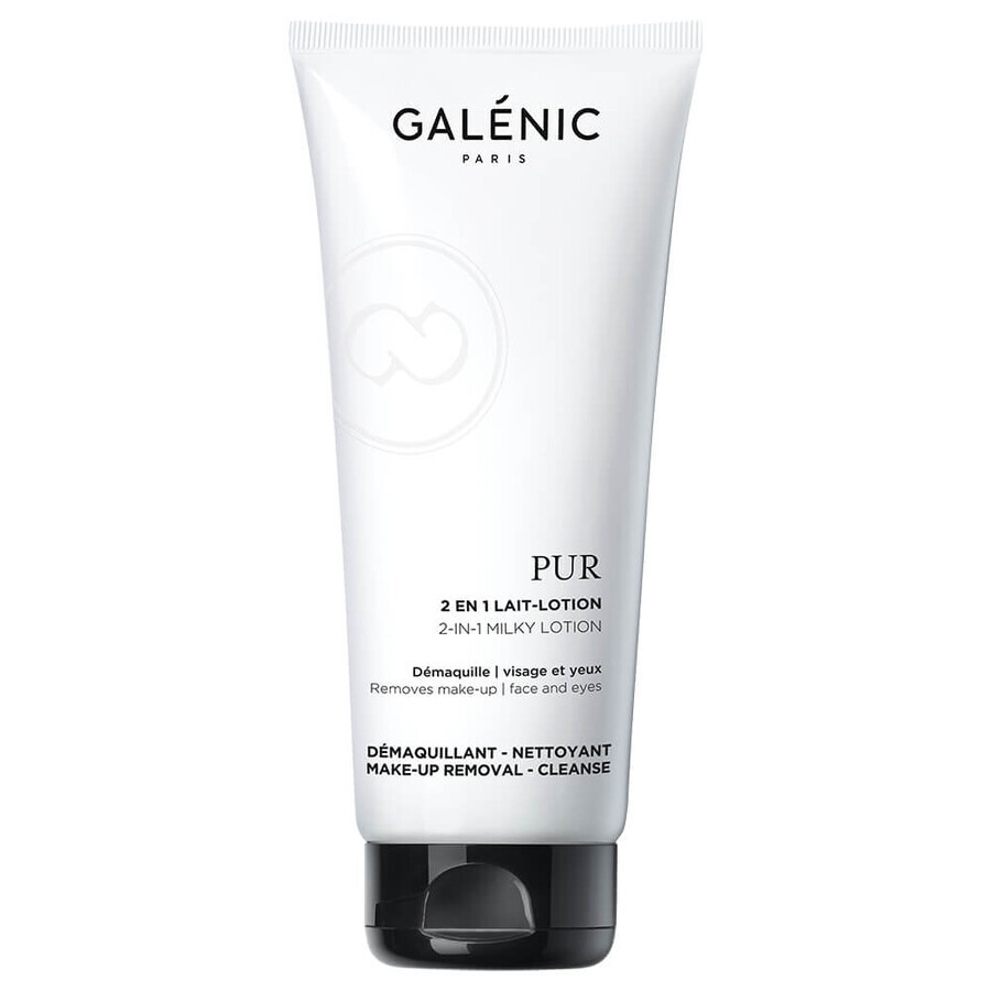 Pure 2-in-1 Reinigingsmelk voor gezicht en ogen, 200 ml, Galenic