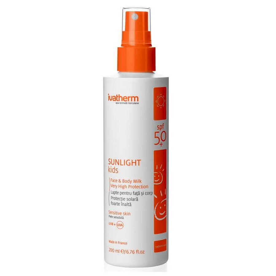 Latte per bambini con protezione solare SPF 50+ Sunlight, 200 ml, Ivatherm