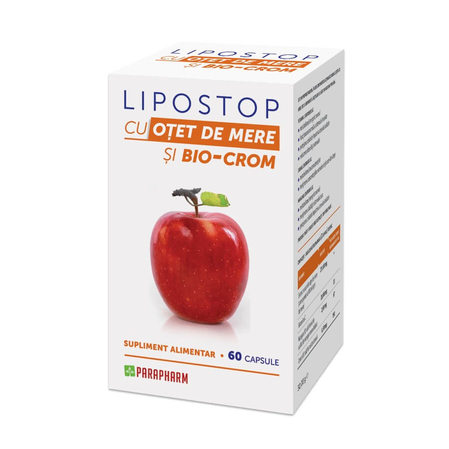 Lipostop mit Apfel-Essig, 60 Kapseln, Parapharm