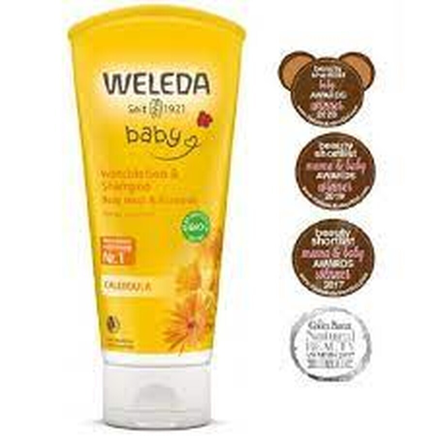 Lozione detergente e shampoo alla calendula, Baby, 200 ml, Weleda