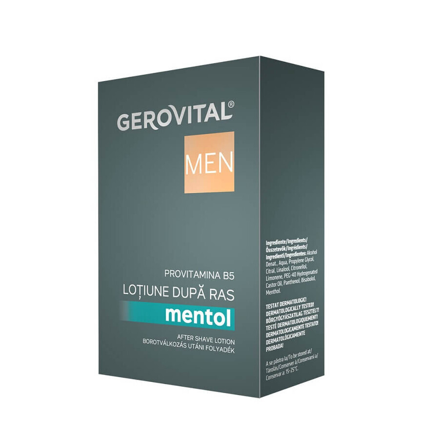 Lotiune dupa ras mentol Gerovital Men, 100 ml, Farmec