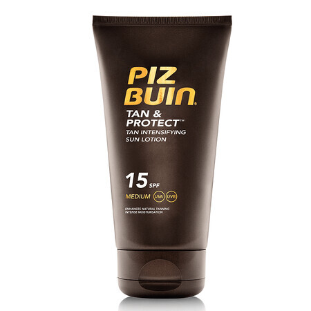 Lozione per abbronzatura accelerata SPF 15 Tan & Protect, 150 ml, Piz Buin