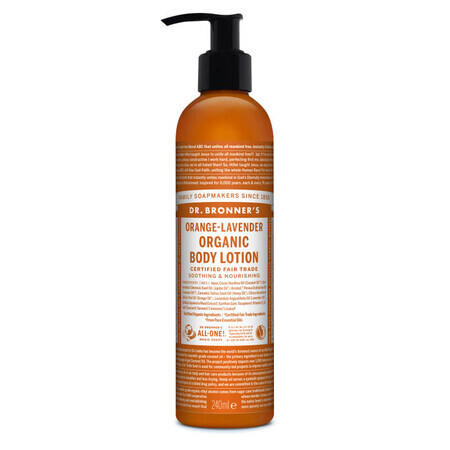 Lotiune pentru corp si maini cu portocale si lavanda, 240 ml, Dr. Bronner's