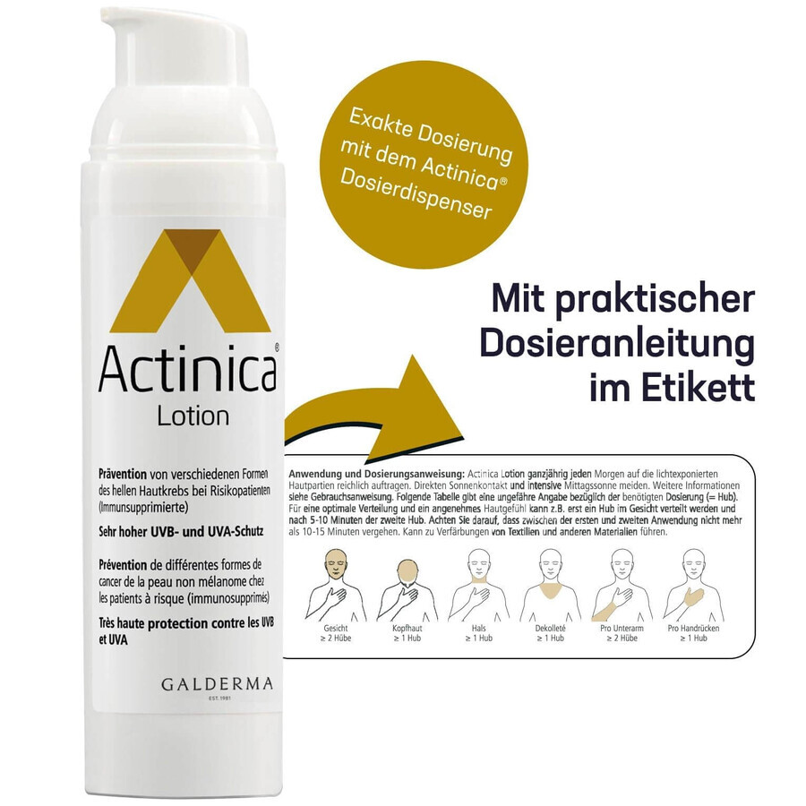 Zonnebrandlotion met SPF 50+ Actinica, 80 g, Galderma