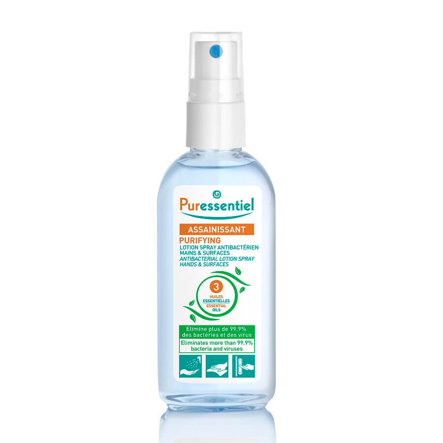 Antibacteriële handspray lotion met 3 essentiële oliën, 80 ml, Puressentiel