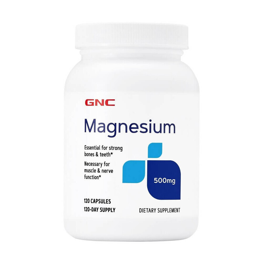 Magnesio 500 mg (136813), 120 cápsulas, GNC