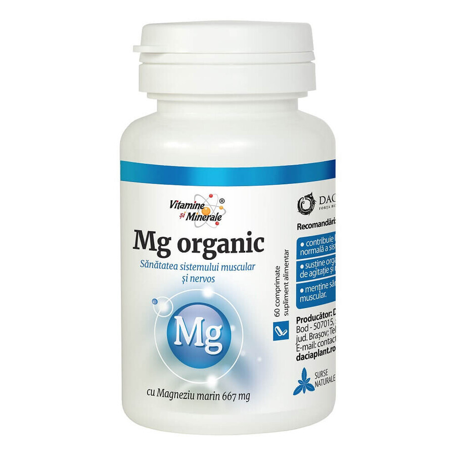 Organisch magnesium, 60 tabletten, Dacia Plant