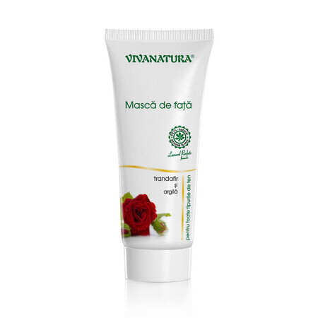 Maschera viso con rosa e argilla attiva, 75 ml, Vivanatura