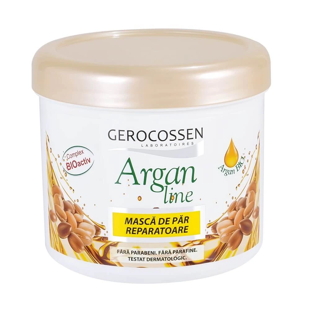 Herstellend haarmasker met arganolie en keratine Argan Line, 450 ml, Gerocossen
