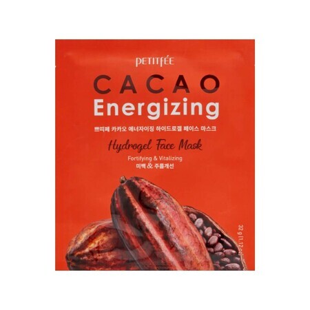 Energizing Hydrogel Cocoa Toning Facial Mask, 32 g, Petitfee