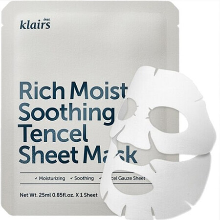 Rich Moist Moisturizing, Soothing and Balancing Mask, 25 ml, Klairs