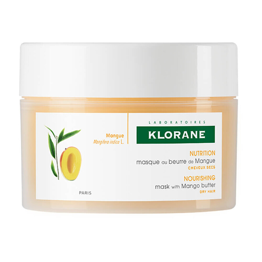 Pflegende Maske mit Mangobutter für trockenes Haar, 150 ml, Klorane