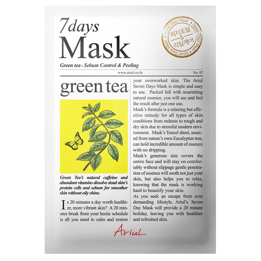 7Days Masker met Groene Thee, 20 g, Ariul