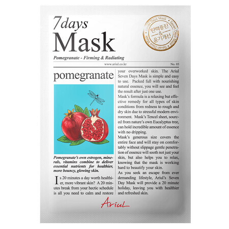 Pomegranate Pomegranate Serum Mask 7Days Mask, 20 g, Ariul