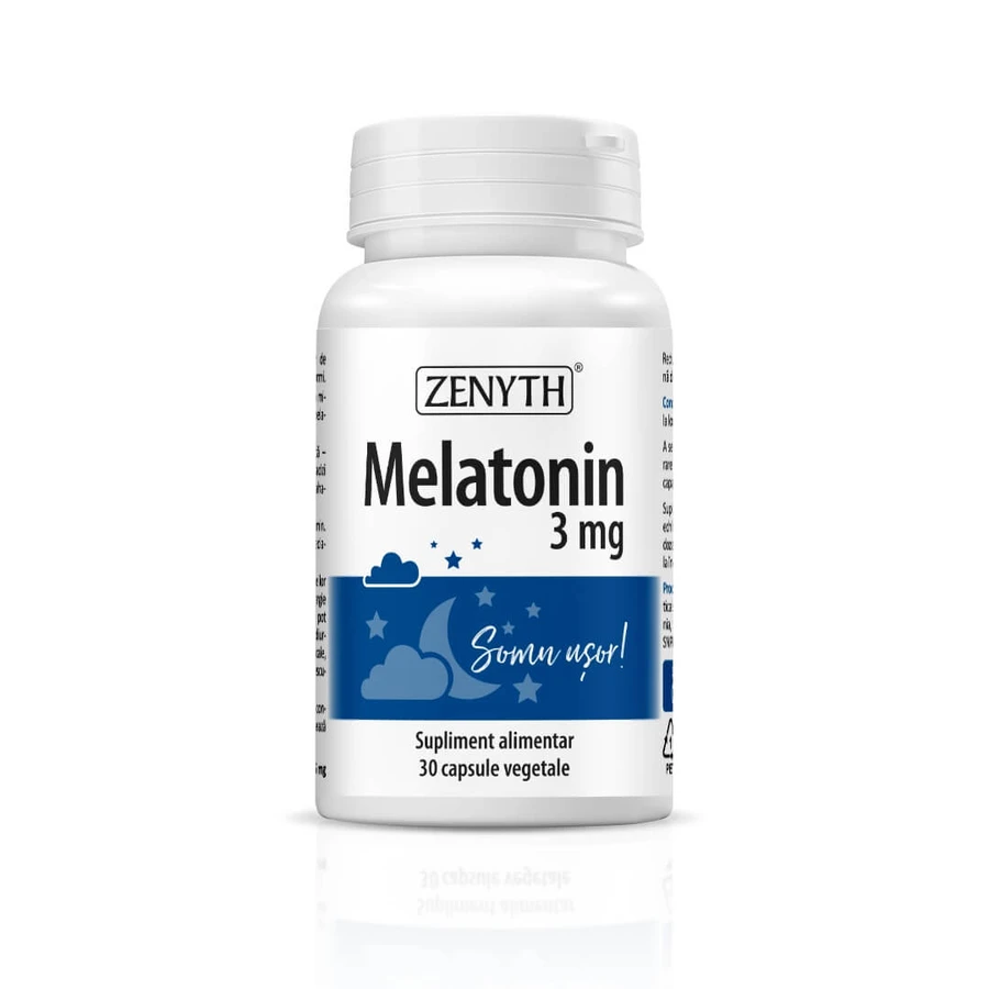 Melatonin 3 mg, 30 vegetarian capsules, Zenyth