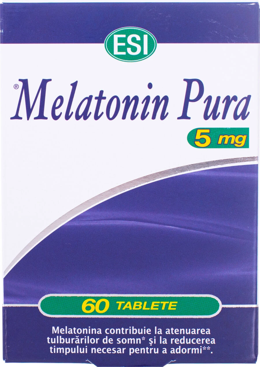 Melatonine Puur, 5 mg, 60 tabletten, EsiSpa