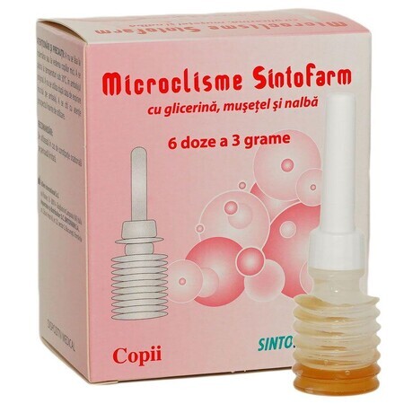 Microklisma's voor kinderen met glycerine, kamille en nalba, 6 stuks, Sintrofarm