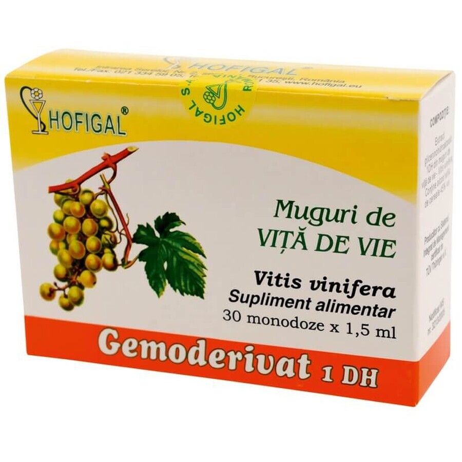 Bourgeons de vigne Gemoderivat, 30 doses uniques, Hofigal