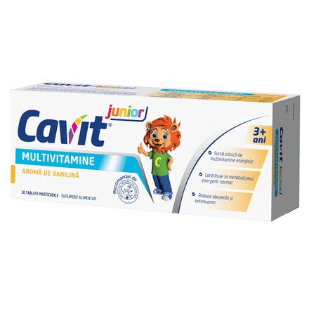 Multivitaminen met vanillesmaak Cavit junior, 20 kauwtabletten, Biofarm