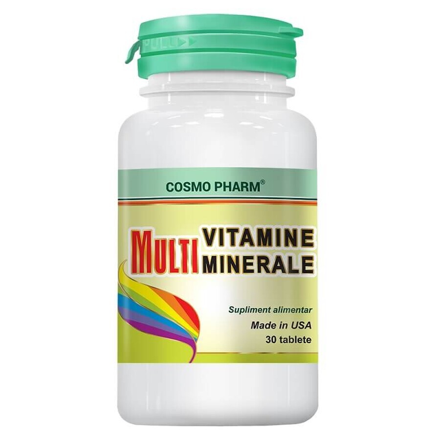 Multivitamines et multiminéraux, 30 comprimés, Cosmopharm