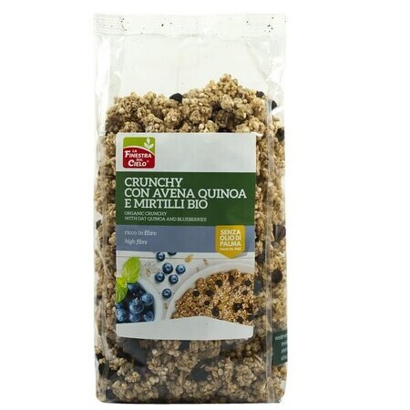 Musli croustillant aux flocons d'avoine, quinoa et myrtilles, 375 g, La Finestra Sul Cielo