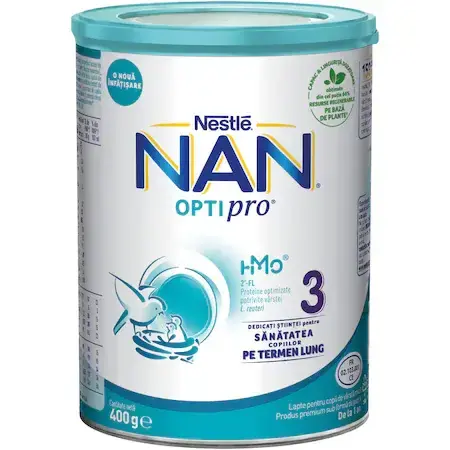 Nan 3 Optipro formulă de lapte Premium, +12 luni, 400 g, Nestlé 