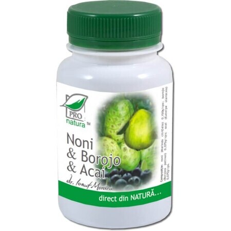 Noni, Borojo și Acai, 60 capsule, Pro Natura