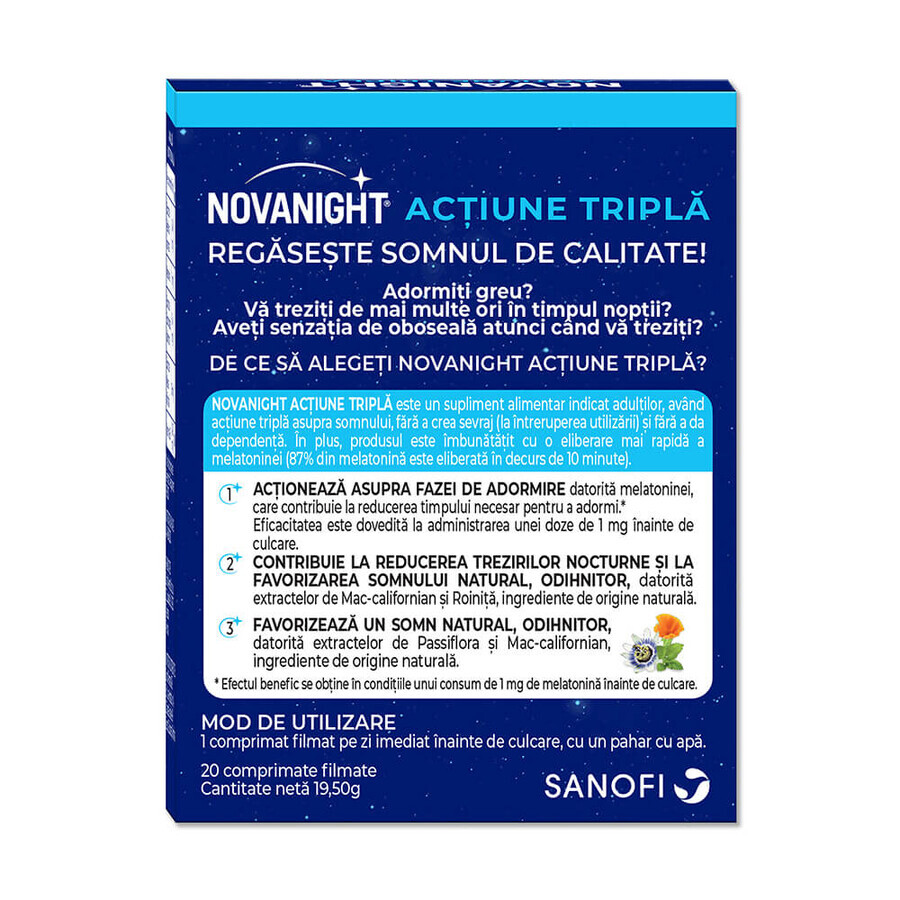 Novanight, 20 filmomhulde tabletten, Sanofi