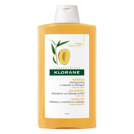 Voedende shampoo met mangoboter voor droog haar, 400 ml, Klorane