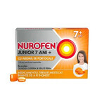 Nurofen Junior 7 jaar+ 100 mg met sinaasappelsmaak, 12 capsules, Reckitt Benckiser