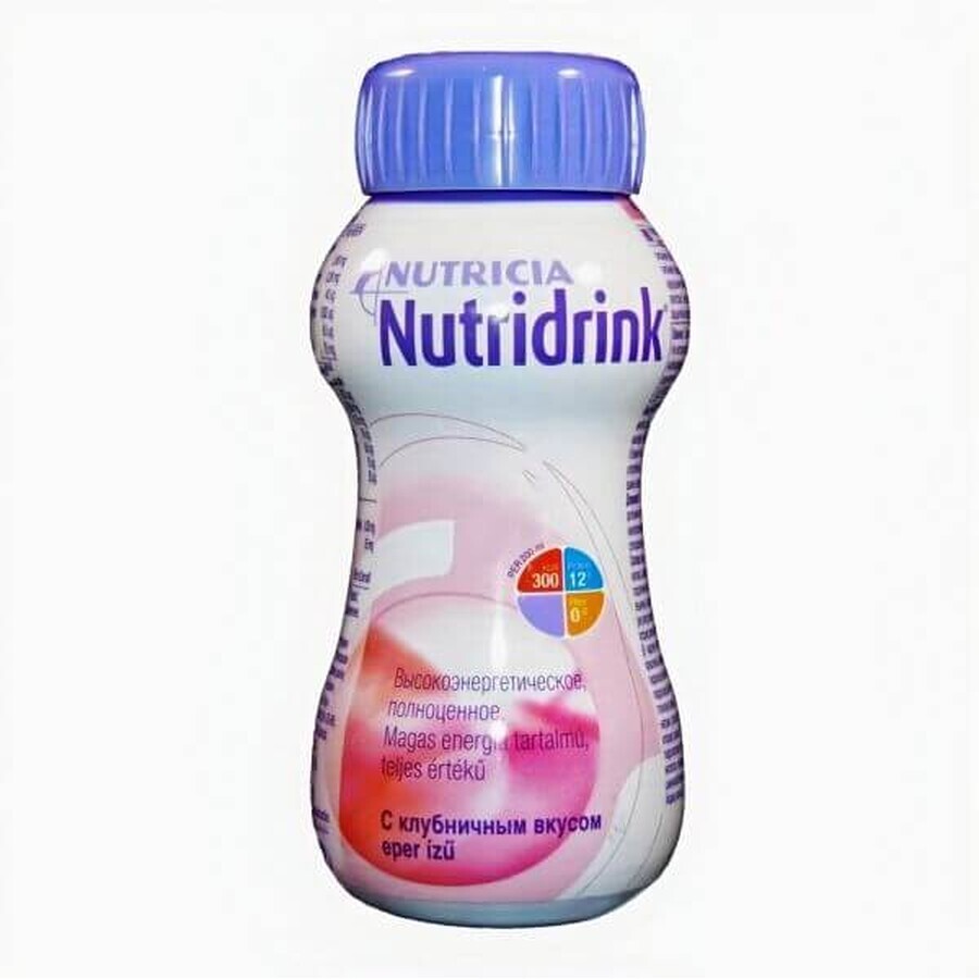 Nutridrink al gusto di fragola, 200 ml, Nutricia