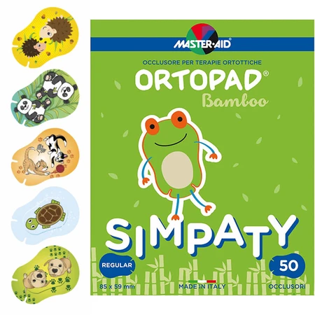 ORTOPAD Simpaty Master-Aid children's occluder, regular 85 x 59 mm, 50 pieces, Pietrasanta Pharma