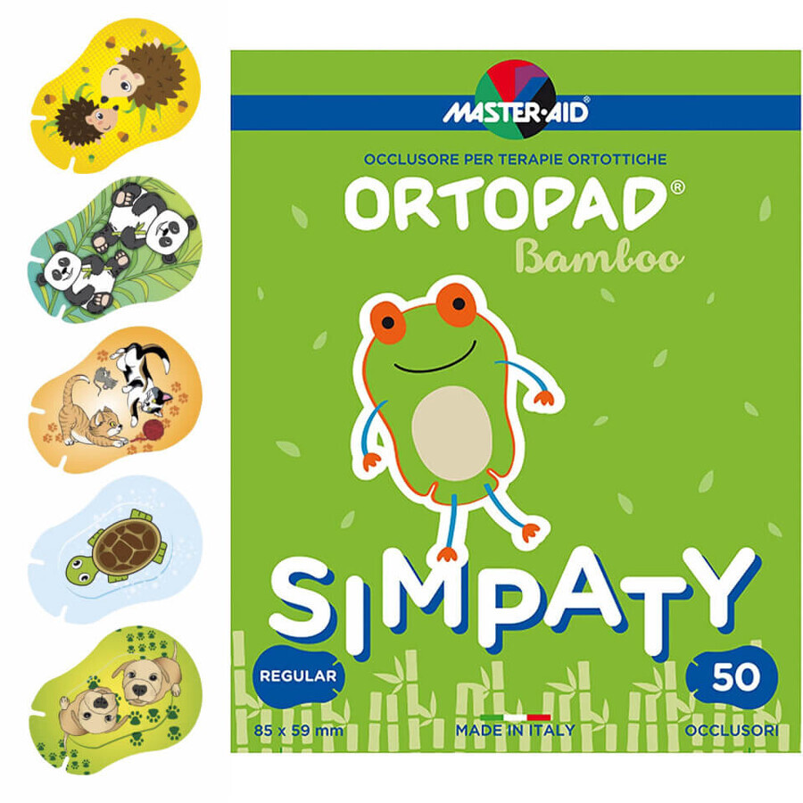 Oclusor para bebés ORTOPAD Simpaty Master-Aid, Regular 85x59 mm, 50 uds, Pietrasanta Pharma