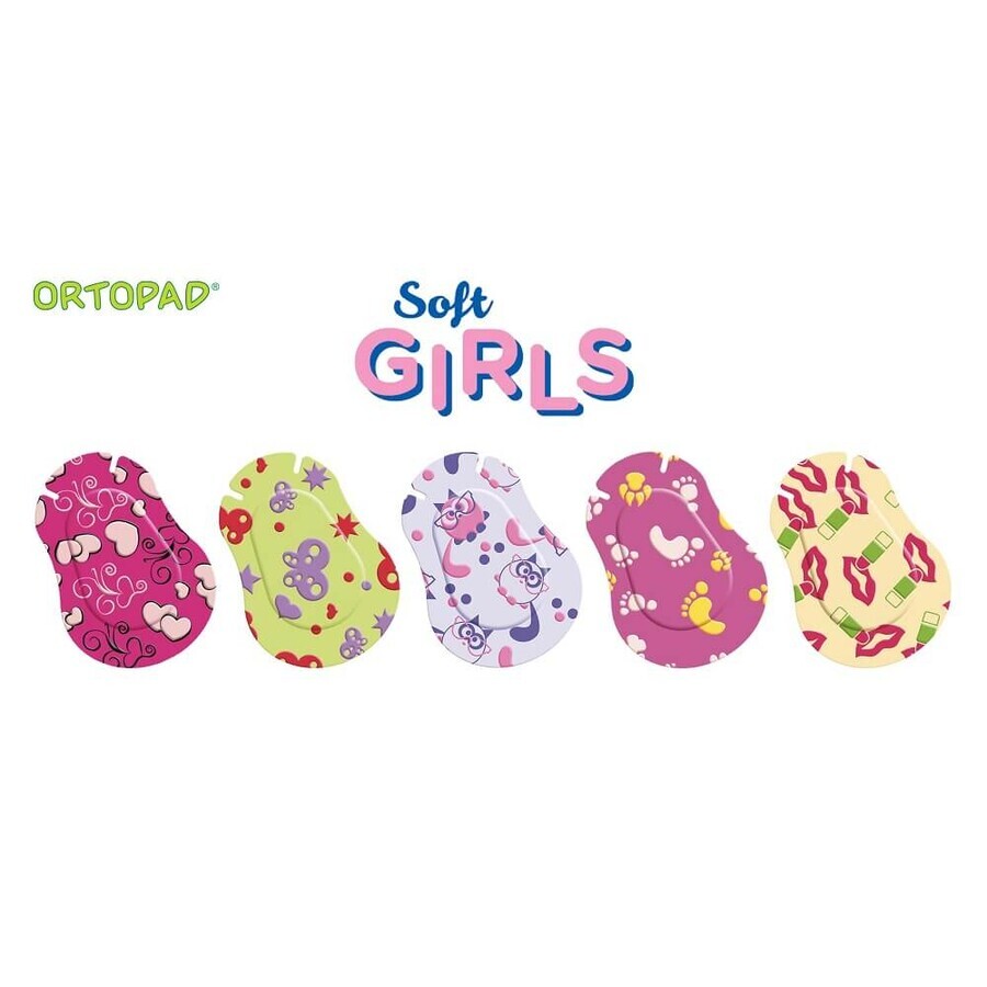 Ocluzor copii ORTOPAD SOFT Girls Master-Aid Medium, 76x54 mm, 20 bucăți, Pietrasanta Pharma