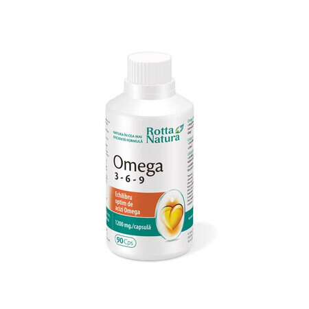 Omega 3 6 9, 1200mg, 90 capsule, Rotta Natura