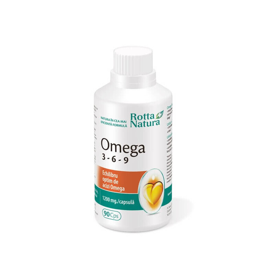 Omega 3 6 9, 1200mg, 90 Kapseln, Rotta Natura