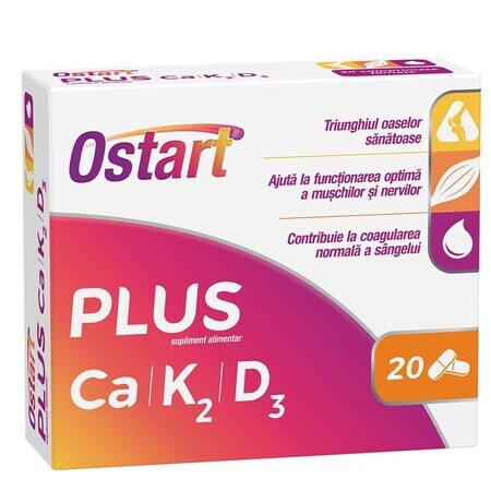 Ostart Plus Ca + K2 + D3, 20 tablets, Fiterman