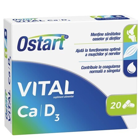 Ostart Vital Ca + D3, 20 tabletten, Fiterman