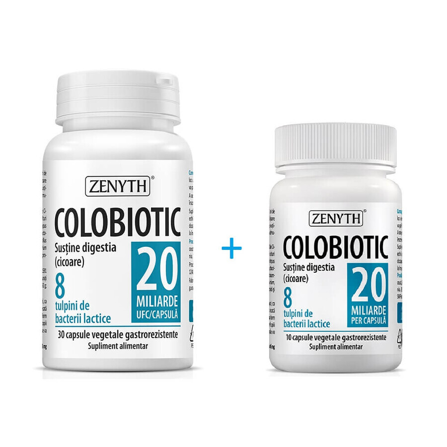 Colobiotic package, probiotique 20 milliards, 30 + 10 gélules, Zenyth