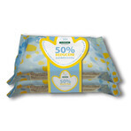 Baby Soothing Wet Wipes Package, 70 pieces + 70 pieces, Klorane Baby (50% discount on the second product)