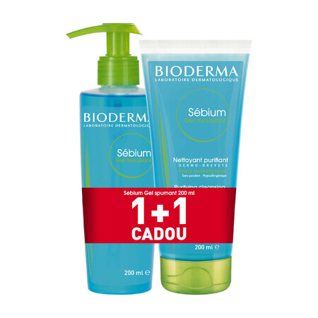 Sebium Schuimend Gelpak, 200 + 200 ml, Bioderma