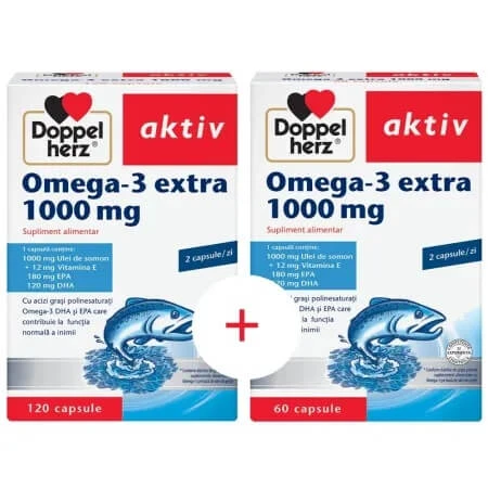 Omega - 3 Extra pack, 1000 mg, 120 + 60 capsules, Doppelherz