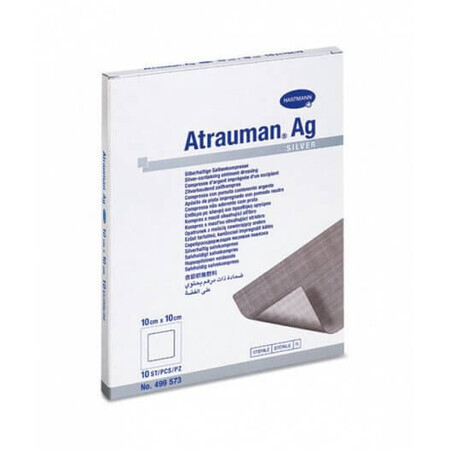 Atrauman Ag-Verband (499573), 10x10 cm, 10 Stück, Hartmann