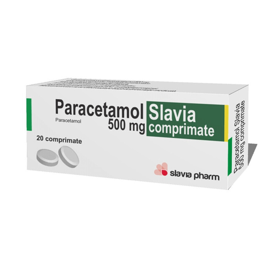 Paracetamol 500 mg, 20 tabletten, Slavia Pharm