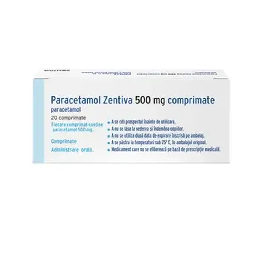 Paracetamol 500 mg, 20 tabletten, Zentiva